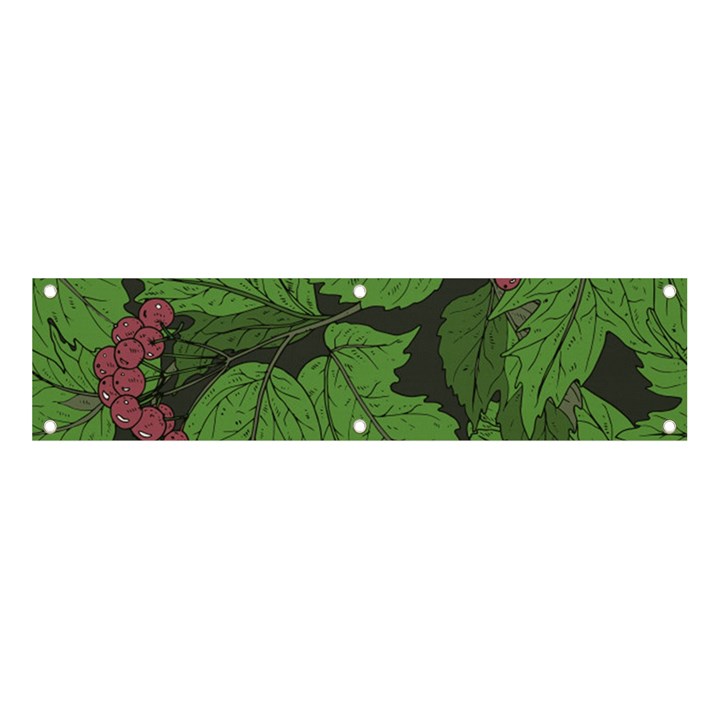 Seamless-pattern-with-hand-drawn-guelder-rose-branches Banner and Sign 4  x 1 