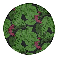 Seamless-pattern-with-hand-drawn-guelder-rose-branches Round Glass Fridge Magnet (4 Pack) by uniart180623