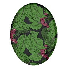 Seamless-pattern-with-hand-drawn-guelder-rose-branches Oval Glass Fridge Magnet (4 Pack) by uniart180623