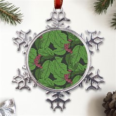 Seamless-pattern-with-hand-drawn-guelder-rose-branches Metal Large Snowflake Ornament