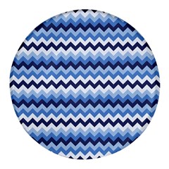 Zigzag-pattern-seamless-zig-zag-background-color Round Glass Fridge Magnet (4 Pack) by uniart180623