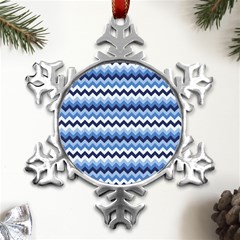 Zigzag-pattern-seamless-zig-zag-background-color Metal Small Snowflake Ornament by uniart180623