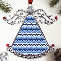 Zigzag-pattern-seamless-zig-zag-background-color Metal Angel With Crystal Ornament by uniart180623