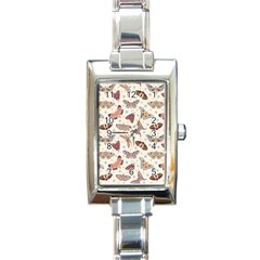 Pattern-with-butterflies-moths Rectangle Italian Charm Watch