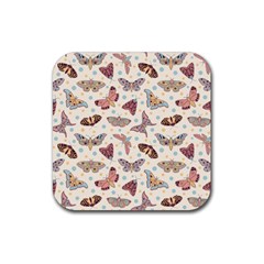 Pattern-with-butterflies-moths Rubber Coaster (Square)