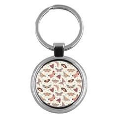 Pattern-with-butterflies-moths Key Chain (Round)