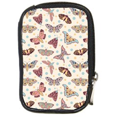 Pattern-with-butterflies-moths Compact Camera Leather Case