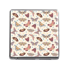 Pattern-with-butterflies-moths Memory Card Reader (Square 5 Slot)