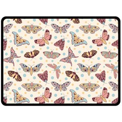 Pattern-with-butterflies-moths Fleece Blanket (Large)