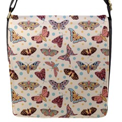 Pattern-with-butterflies-moths Flap Closure Messenger Bag (S)