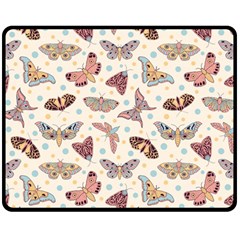 Pattern-with-butterflies-moths Two Sides Fleece Blanket (Medium)