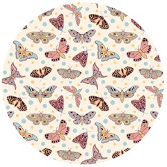 Pattern-with-butterflies-moths Wooden Bottle Opener (Round)