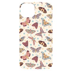 Pattern-with-butterflies-moths iPhone 14 Plus Black UV Print Case