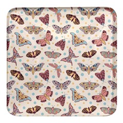 Pattern-with-butterflies-moths Square Glass Fridge Magnet (4 Pack) by uniart180623