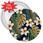 Seamless-pattern-with-tropical-strelitzia-flowers-leaves-exotic-background 3  Buttons (100 pack)  Front