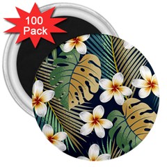 Seamless-pattern-with-tropical-strelitzia-flowers-leaves-exotic-background 3  Magnets (100 Pack) by uniart180623