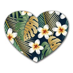 Seamless-pattern-with-tropical-strelitzia-flowers-leaves-exotic-background Heart Mousepad by uniart180623