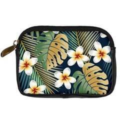 Seamless-pattern-with-tropical-strelitzia-flowers-leaves-exotic-background Digital Camera Leather Case by uniart180623