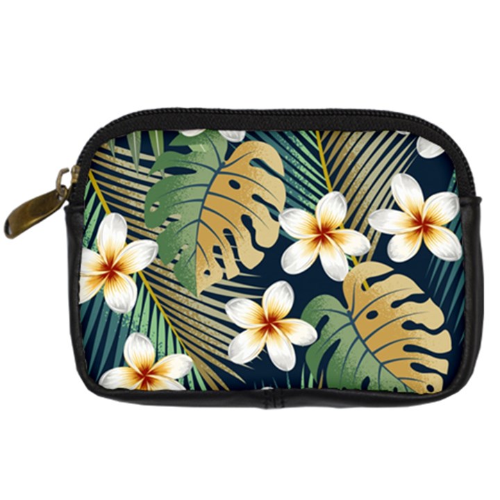 Seamless-pattern-with-tropical-strelitzia-flowers-leaves-exotic-background Digital Camera Leather Case