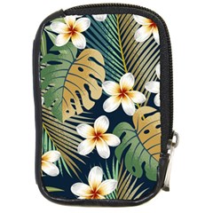 Seamless-pattern-with-tropical-strelitzia-flowers-leaves-exotic-background Compact Camera Leather Case by uniart180623