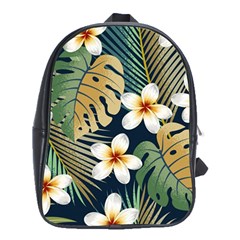 Seamless-pattern-with-tropical-strelitzia-flowers-leaves-exotic-background School Bag (xl) by uniart180623