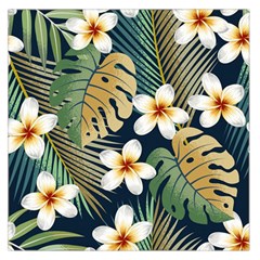 Seamless-pattern-with-tropical-strelitzia-flowers-leaves-exotic-background Square Satin Scarf (36  X 36 ) by uniart180623