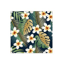 Seamless-pattern-with-tropical-strelitzia-flowers-leaves-exotic-background Satin Bandana Scarf 22  X 22 