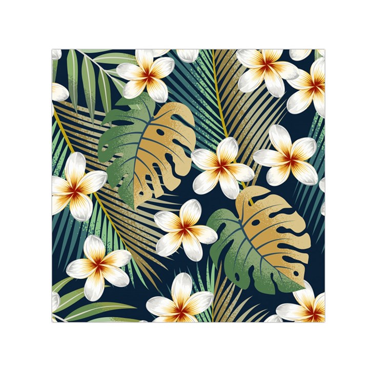 Seamless-pattern-with-tropical-strelitzia-flowers-leaves-exotic-background Square Satin Scarf (30  x 30 )