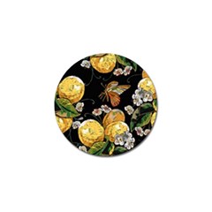 Embroidery-blossoming-lemons-butterfly-seamless-pattern Golf Ball Marker (4 Pack) by uniart180623