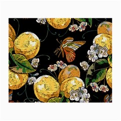 Embroidery-blossoming-lemons-butterfly-seamless-pattern Small Glasses Cloth (2 Sides) by uniart180623