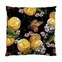 Embroidery-blossoming-lemons-butterfly-seamless-pattern Standard Cushion Case (one Side) by uniart180623