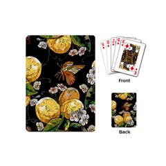 Embroidery-blossoming-lemons-butterfly-seamless-pattern Playing Cards Single Design (mini) by uniart180623