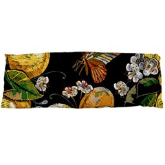 Embroidery-blossoming-lemons-butterfly-seamless-pattern Body Pillow Case Dakimakura (two Sides) by uniart180623