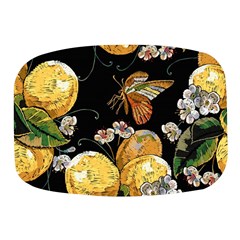 Embroidery-blossoming-lemons-butterfly-seamless-pattern Mini Square Pill Box by uniart180623