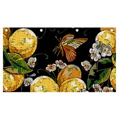 Embroidery-blossoming-lemons-butterfly-seamless-pattern Banner And Sign 7  X 4  by uniart180623