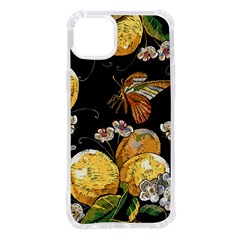 Embroidery-blossoming-lemons-butterfly-seamless-pattern Iphone 14 Plus Tpu Uv Print Case by uniart180623