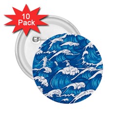 Storm-waves-seamless-pattern-raging-ocean-water-sea-wave-vintage-japanese-storms-print-illustration- 2 25  Buttons (10 Pack)  by uniart180623