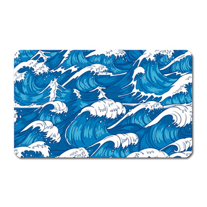 Storm-waves-seamless-pattern-raging-ocean-water-sea-wave-vintage-japanese-storms-print-illustration- Magnet (Rectangular)