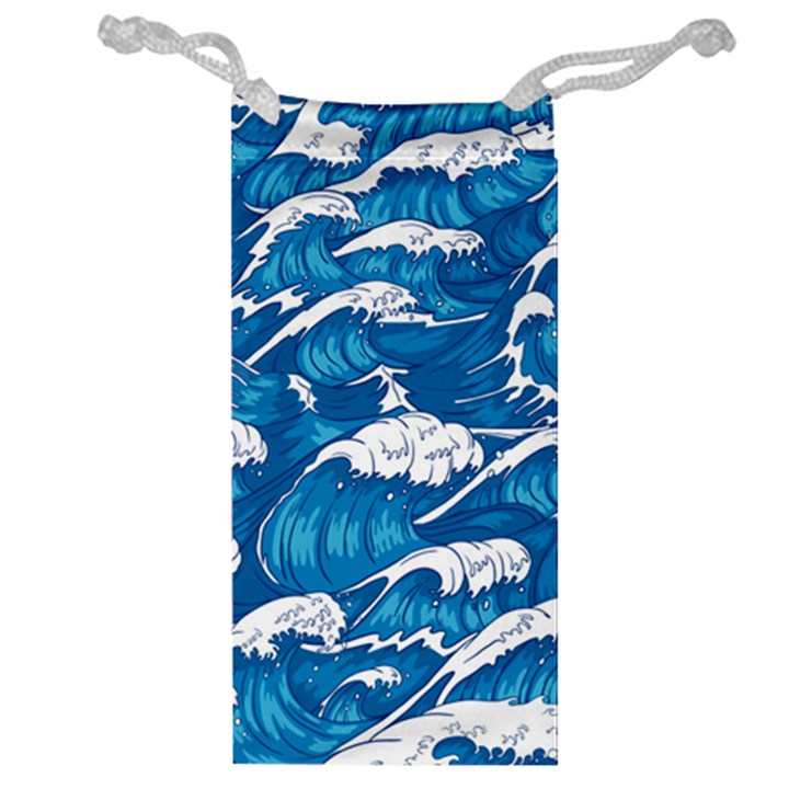 Storm-waves-seamless-pattern-raging-ocean-water-sea-wave-vintage-japanese-storms-print-illustration- Jewelry Bag