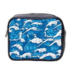 Storm-waves-seamless-pattern-raging-ocean-water-sea-wave-vintage-japanese-storms-print-illustration- Mini Toiletries Bag (two Sides) by uniart180623