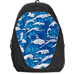 Storm-waves-seamless-pattern-raging-ocean-water-sea-wave-vintage-japanese-storms-print-illustration- Backpack Bag by uniart180623