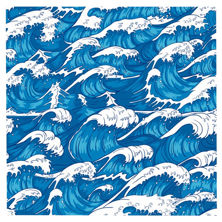 Storm-waves-seamless-pattern-raging-ocean-water-sea-wave-vintage-japanese-storms-print-illustration- Wooden Puzzle Square