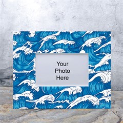 Storm-waves-seamless-pattern-raging-ocean-water-sea-wave-vintage-japanese-storms-print-illustration- White Tabletop Photo Frame 4 x6  by uniart180623