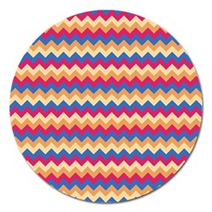 Zigzag-pattern-seamless-zig-zag-background-color Magnet 5  (round) by uniart180623