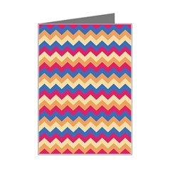 Zigzag-pattern-seamless-zig-zag-background-color Mini Greeting Card by uniart180623