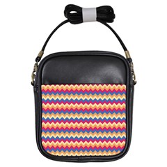 Zigzag-pattern-seamless-zig-zag-background-color Girls Sling Bag by uniart180623