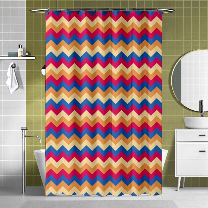 Zigzag-pattern-seamless-zig-zag-background-color Shower Curtain 48  x 72  (Small) 