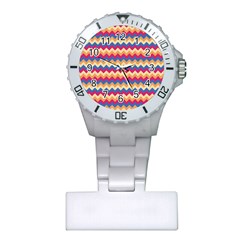 Zigzag-pattern-seamless-zig-zag-background-color Plastic Nurses Watch by uniart180623