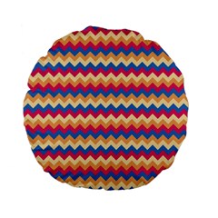 Zigzag-pattern-seamless-zig-zag-background-color Standard 15  Premium Flano Round Cushions by uniart180623