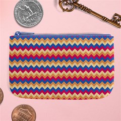 Zigzag-pattern-seamless-zig-zag-background-color Large Coin Purse by uniart180623